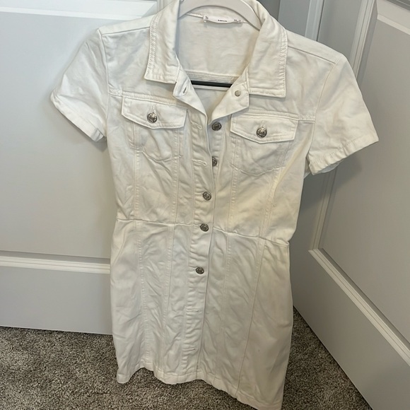 Mango white denim button dress - Picture 3 of 6
